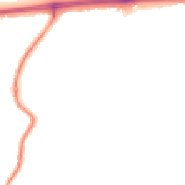 Night-time road noise heatmap for WA11 9AN