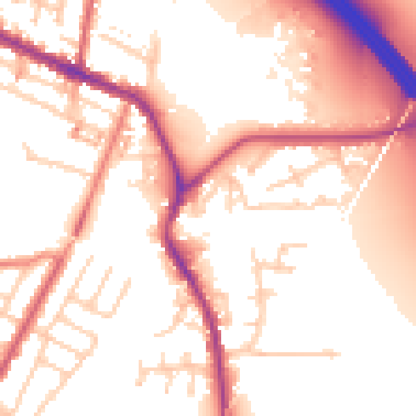 Daytime road noise heatmap for WA12 0AA