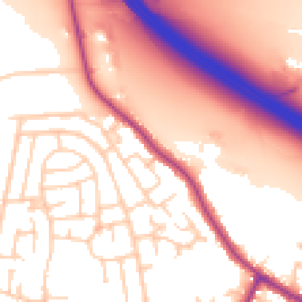 Daytime road noise heatmap for WA12 0AH
