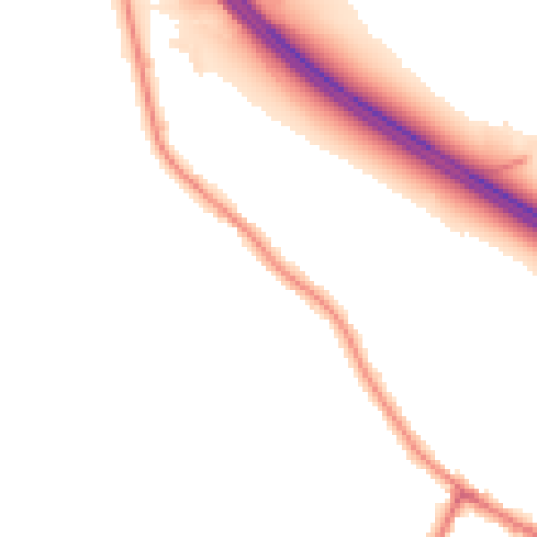 Night-time road noise heatmap for WA12 0AH