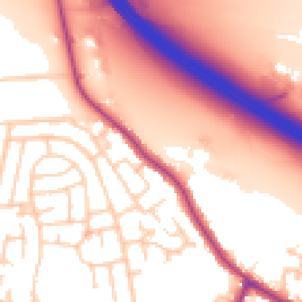 Daytime road noise heatmap for WA12 0AJ