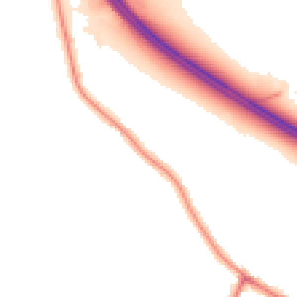 Night-time road noise heatmap for WA12 0AJ