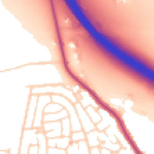 Daytime road noise heatmap for WA12 0AL
