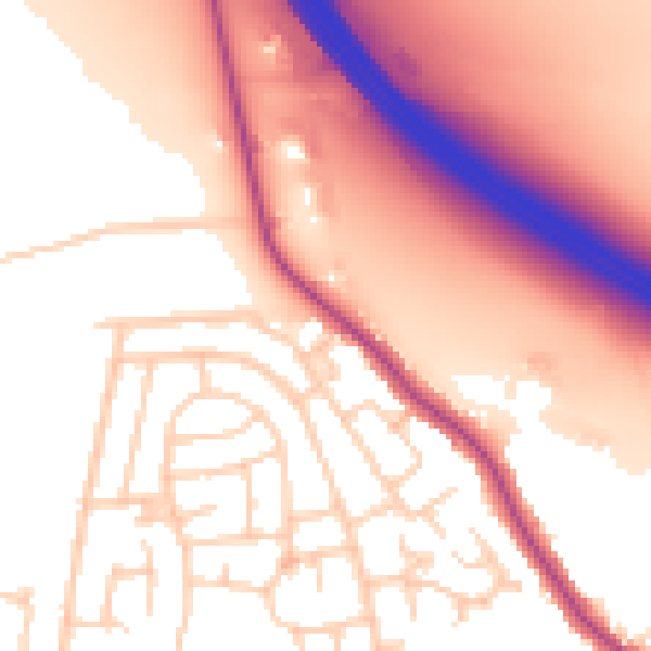 Daytime road noise heatmap for WA12 0AN