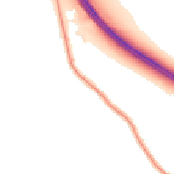 Night-time road noise heatmap for WA12 0AN