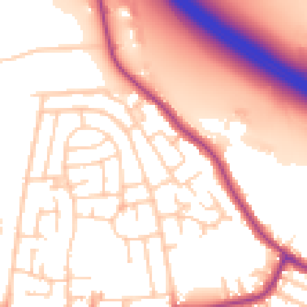 Daytime road noise heatmap for WA12 0AP