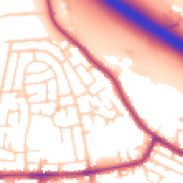 Daytime road noise heatmap for WA12 0AR