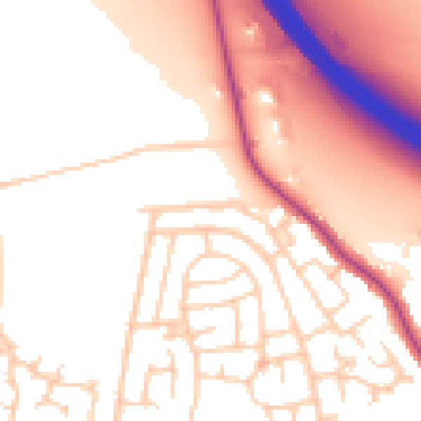 Daytime road noise heatmap for WA12 0AU