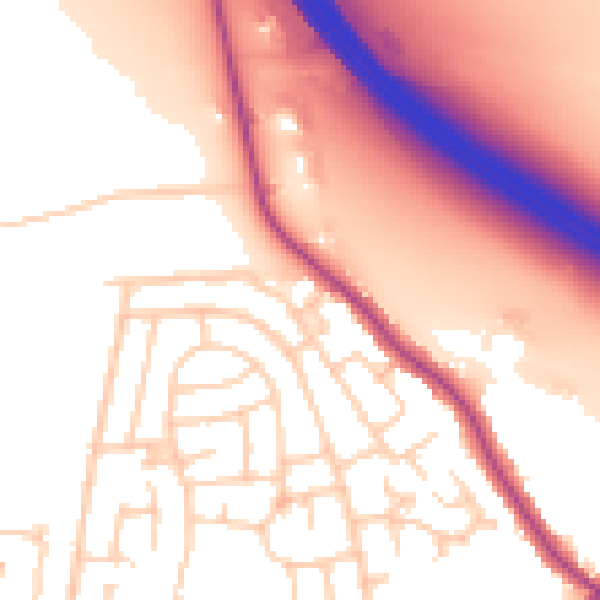Daytime road noise heatmap for WA12 0AW