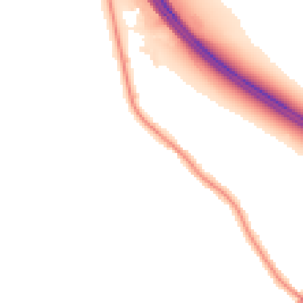 Night-time road noise heatmap for WA12 0AW