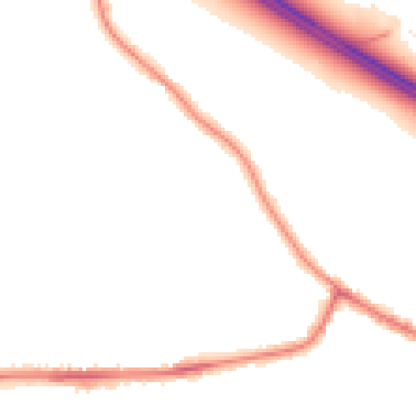 Night-time road noise heatmap for WA12 0AY