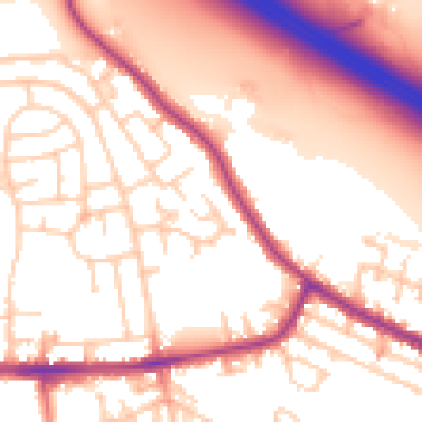Daytime road noise heatmap for WA12 0BB