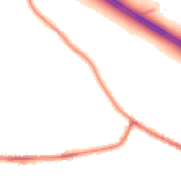 Night-time road noise heatmap for WA12 0BB