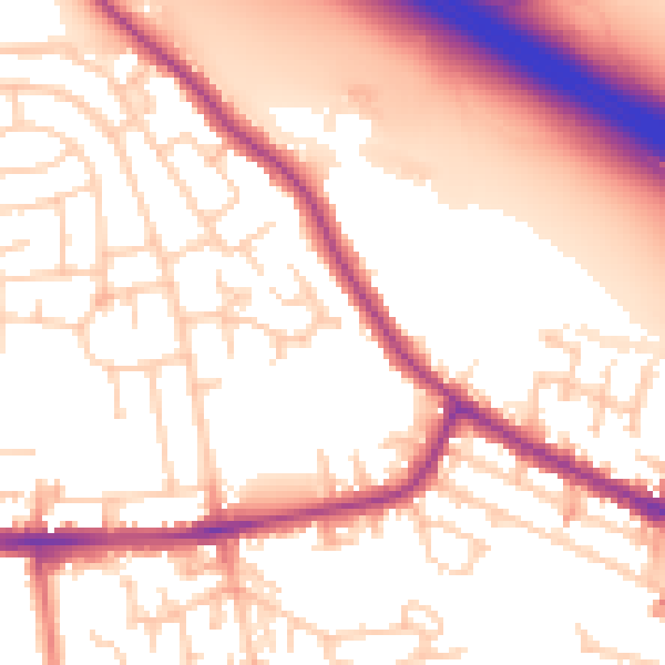 Daytime road noise heatmap for WA12 0BD
