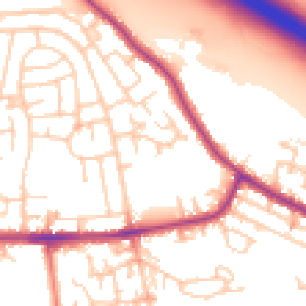 Daytime road noise heatmap for WA12 0BE
