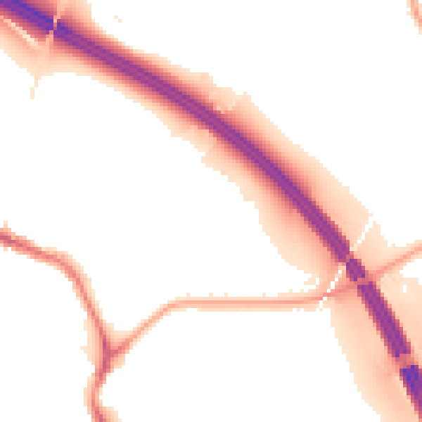 Night-time road noise heatmap for WA12 0BH