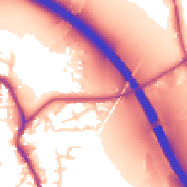 Daytime road noise heatmap for WA12 0BL