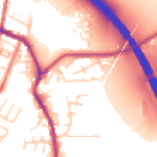 Daytime road noise heatmap for WA12 0BQ