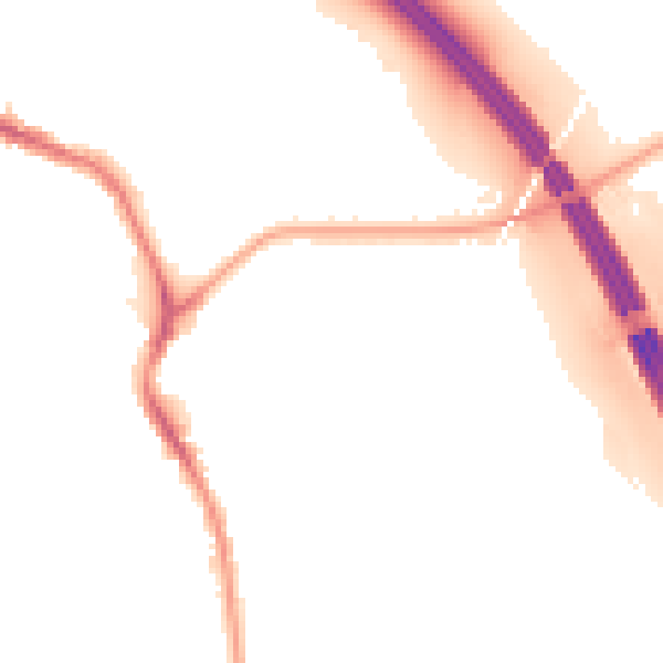 Night-time road noise heatmap for WA12 0BQ