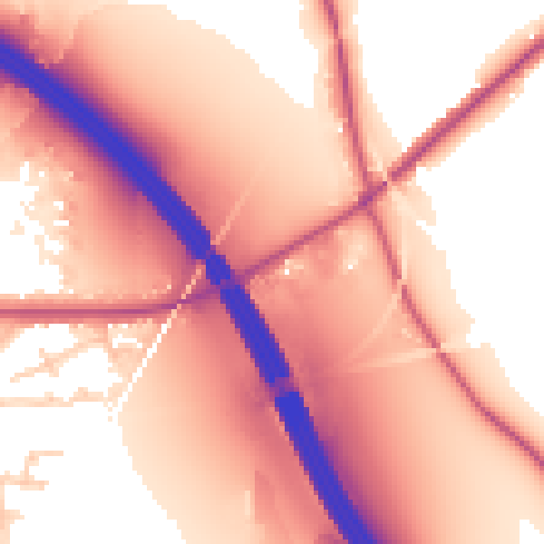 Daytime road noise heatmap for WA12 0BS