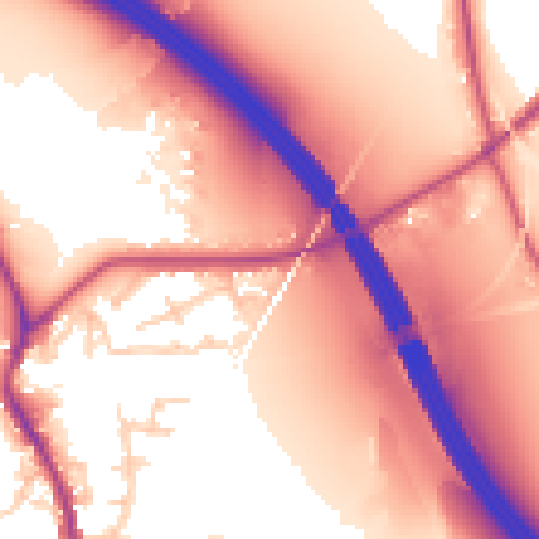 Daytime road noise heatmap for WA12 0BU