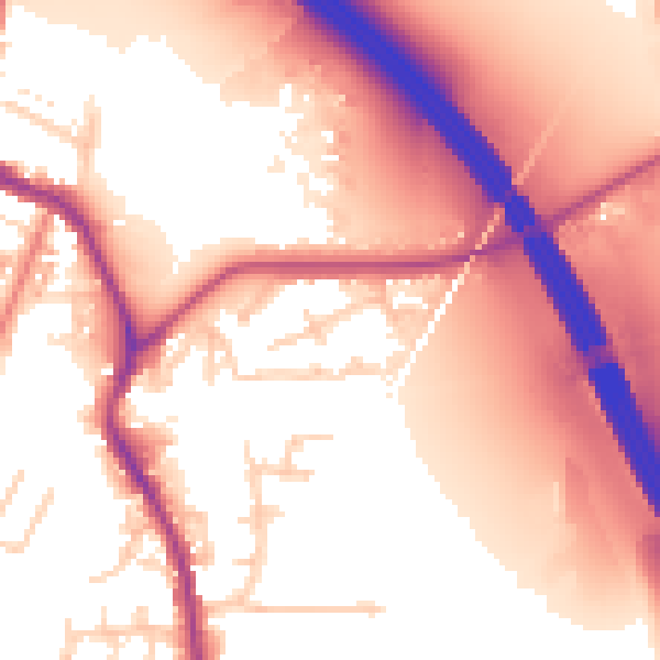 Daytime road noise heatmap for WA12 0BZ