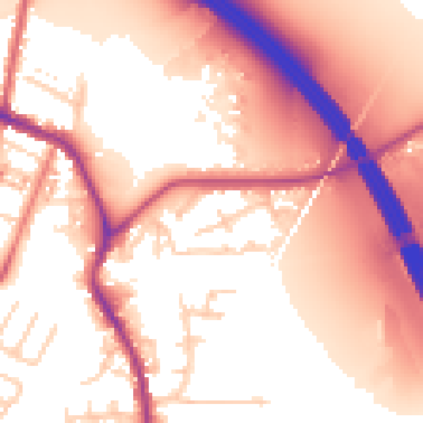 Daytime road noise heatmap for WA12 0DE