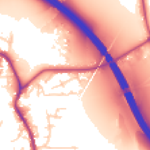 Daytime road noise heatmap for WA12 0DF