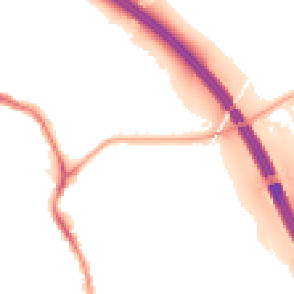 Night-time road noise heatmap for WA12 0DG