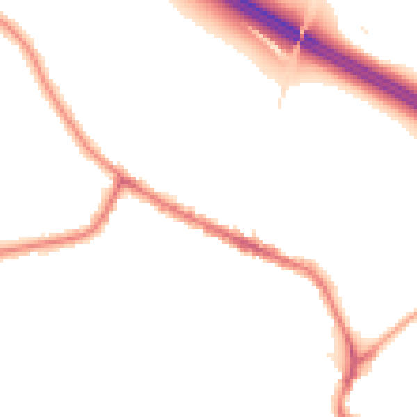 Night-time road noise heatmap for WA12 0DL