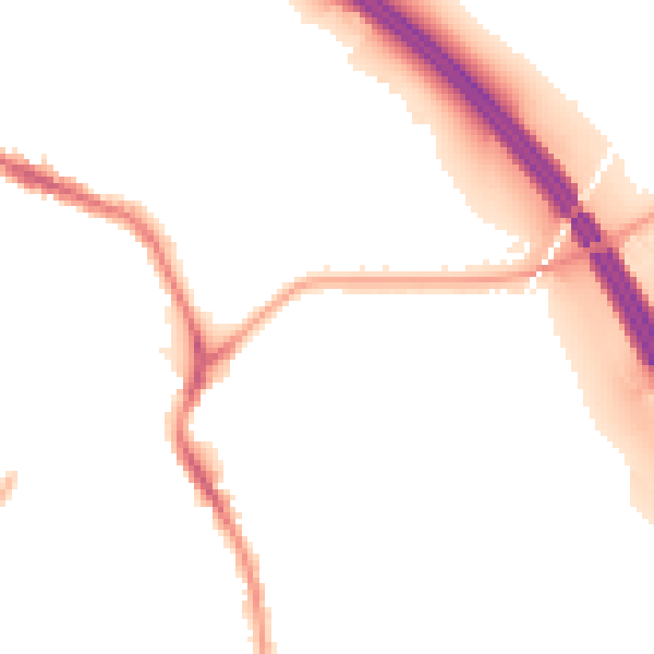 Night-time road noise heatmap for WA12 0DQ