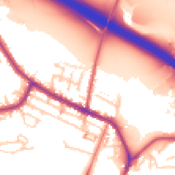Daytime road noise heatmap for WA12 0DR