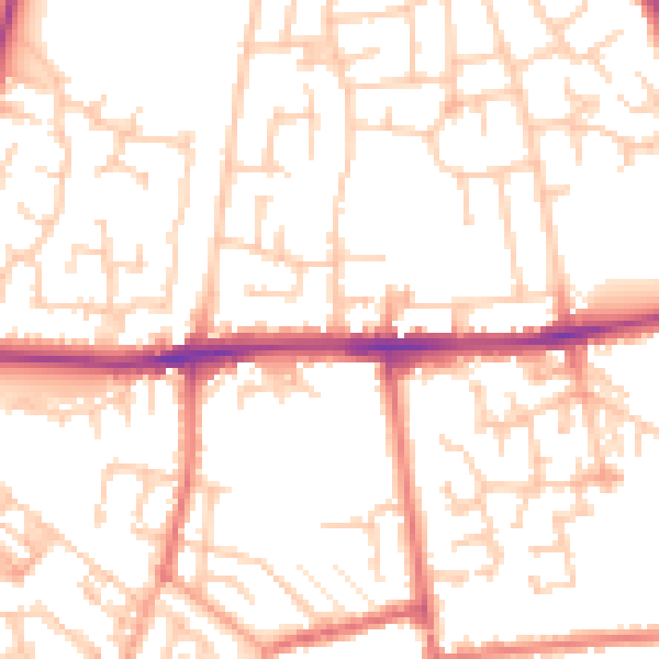 Daytime road noise heatmap for WA12 0DT