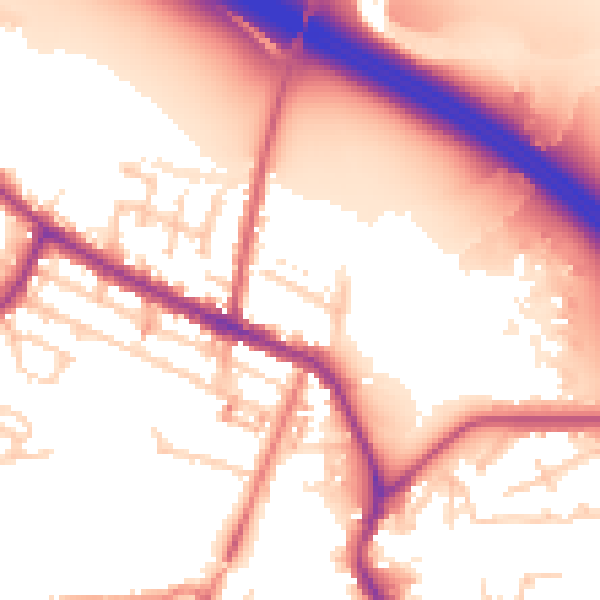 Daytime road noise heatmap for WA12 0DU