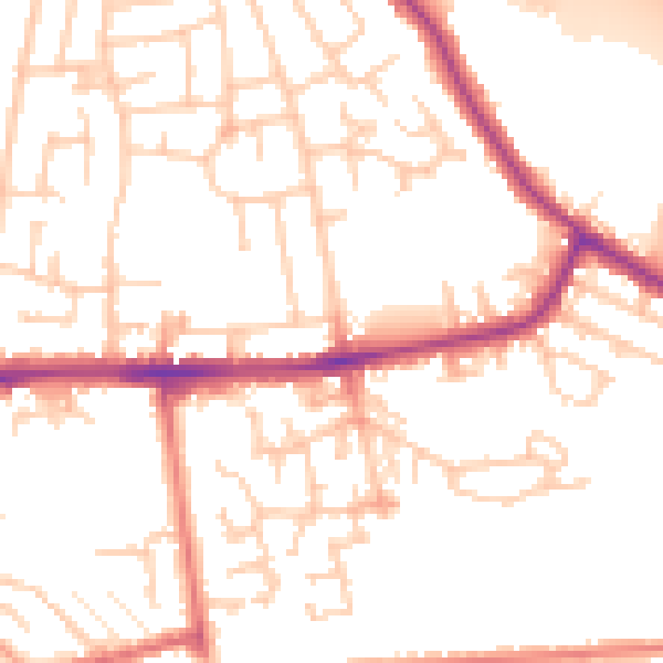 Daytime road noise heatmap for WA12 0EB