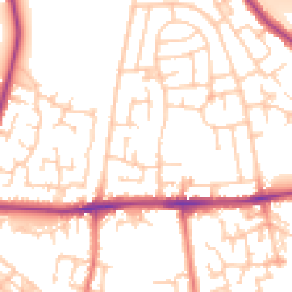 Daytime road noise heatmap for WA12 0EL