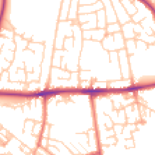 Daytime road noise heatmap for WA12 0EP