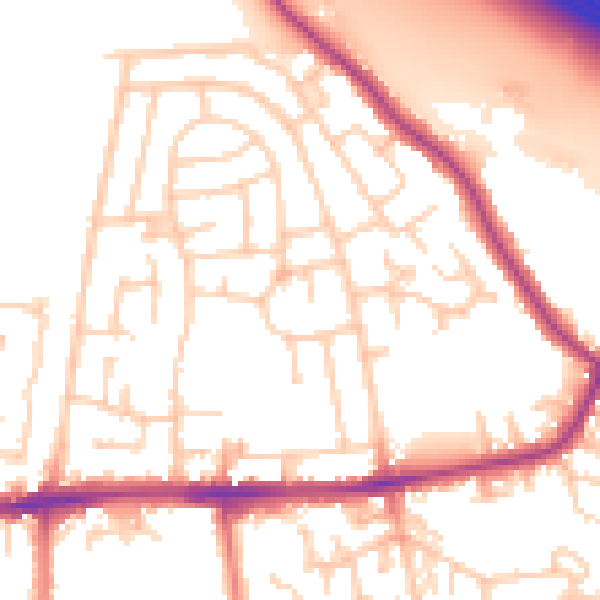 Daytime road noise heatmap for WA12 0LU