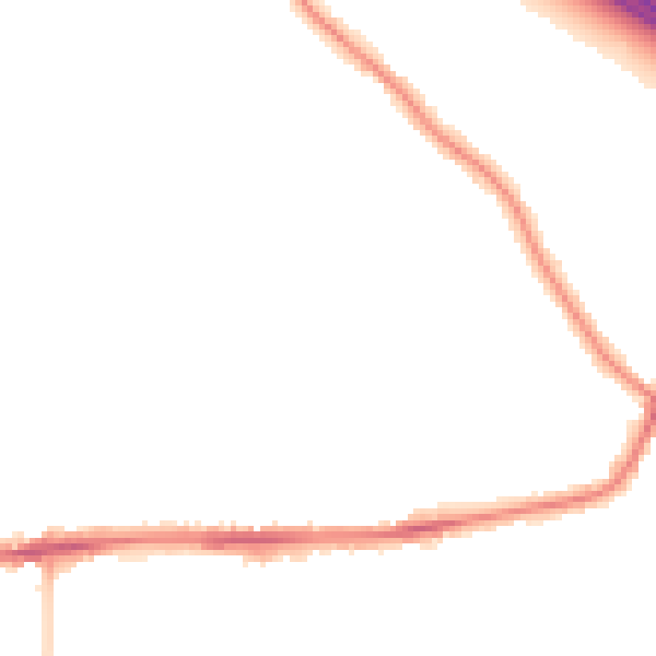 Night-time road noise heatmap for WA12 0LU