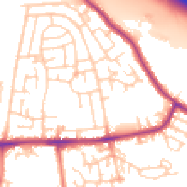 Daytime road noise heatmap for WA12 0LZ