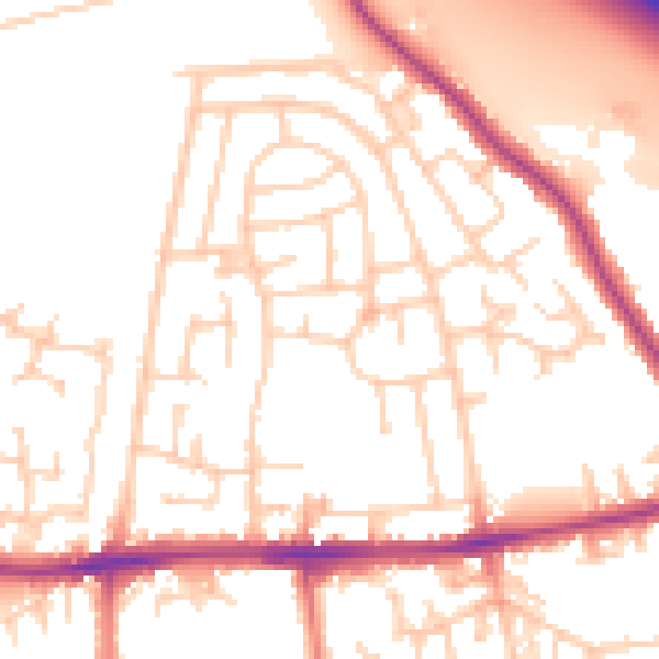 Daytime road noise heatmap for WA12 0ND