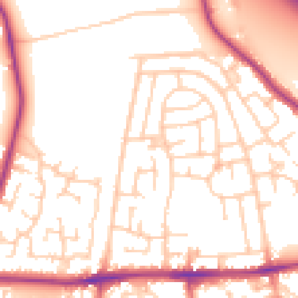 Daytime road noise heatmap for WA12 0NS