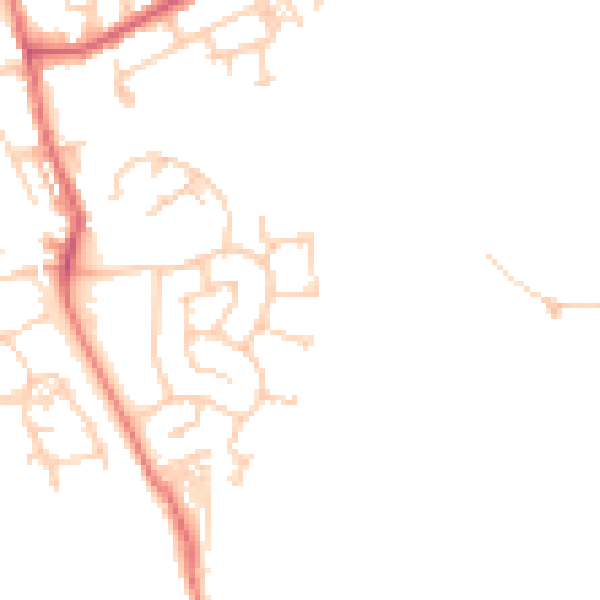 Daytime road noise heatmap for WA12 8AG