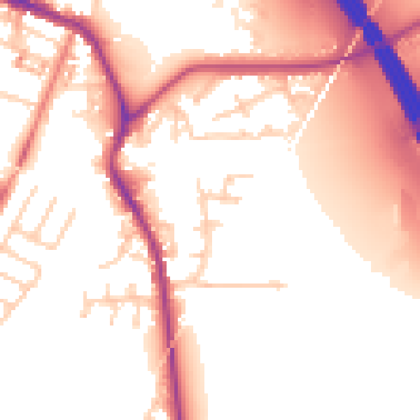 Daytime road noise heatmap for WA12 8BE