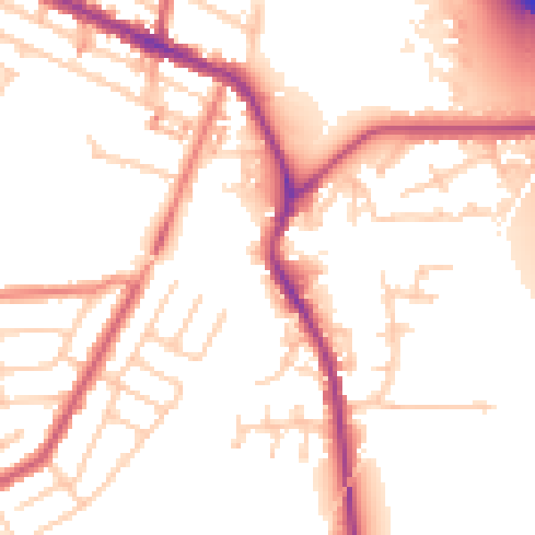 Daytime road noise heatmap for WA12 8BF