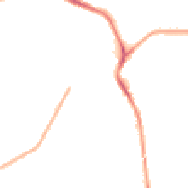 Night-time road noise heatmap for WA12 8PY