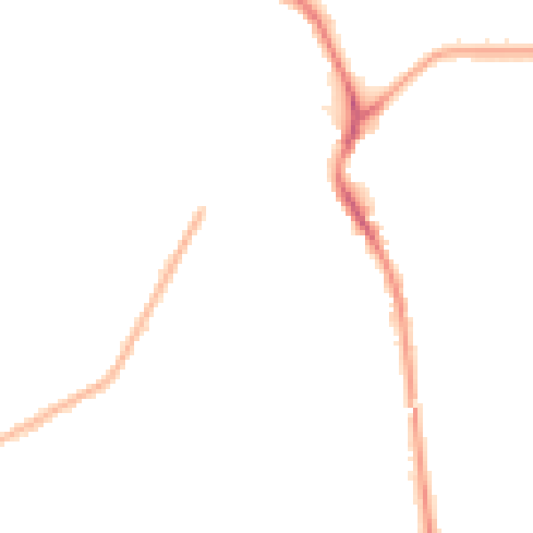 Night-time road noise heatmap for WA12 8PZ