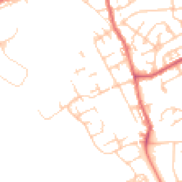 Daytime road noise heatmap for WA12 8QW