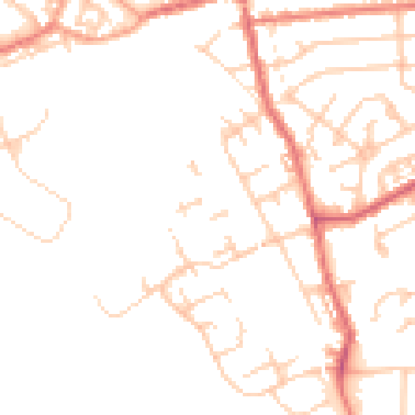 Daytime road noise heatmap for WA12 8RF