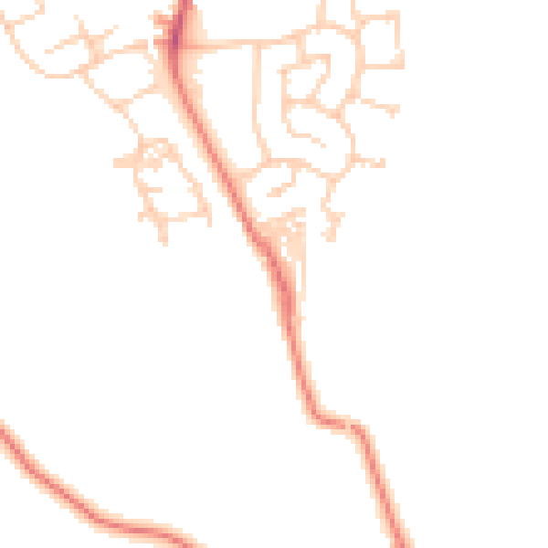 Daytime road noise heatmap for WA12 8SB